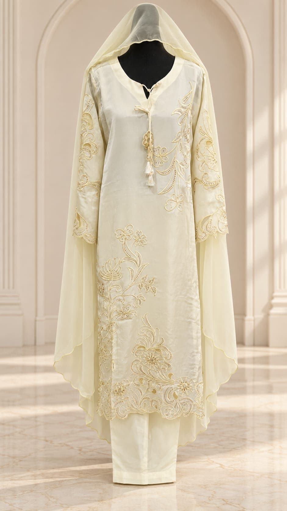 Ivory — Cutdana kaftan set
