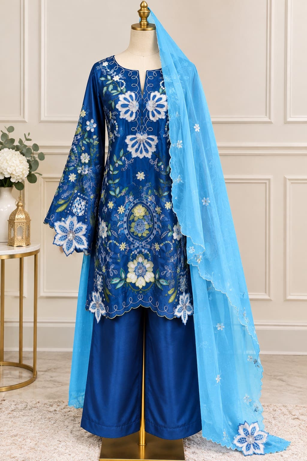 Royal Blue — Cutwork statement suit