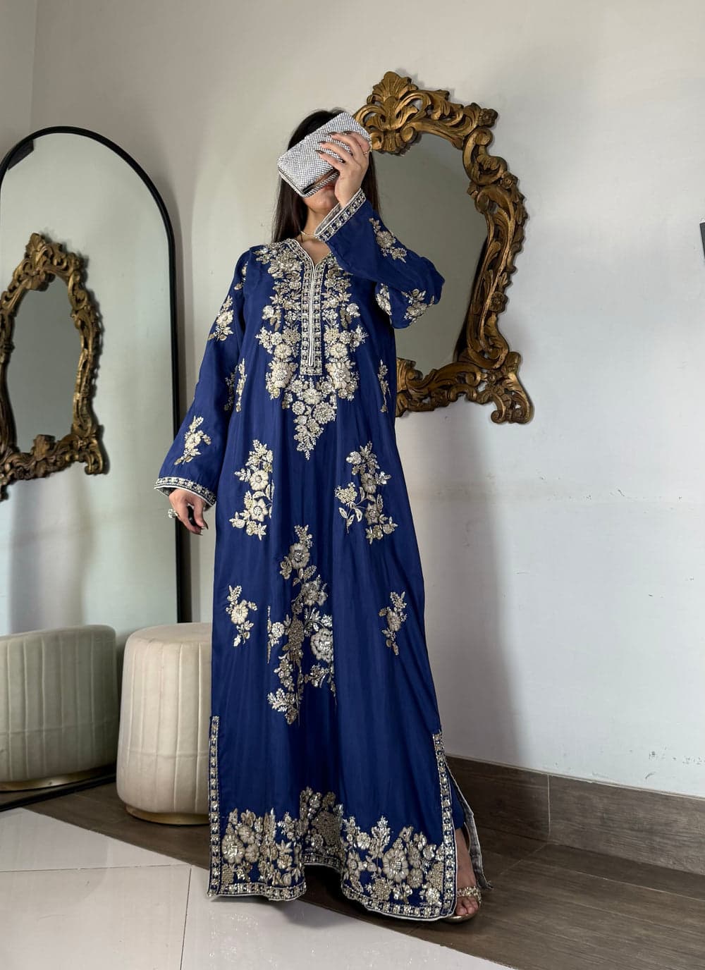 Navy Blue — Ethnic kaftan set