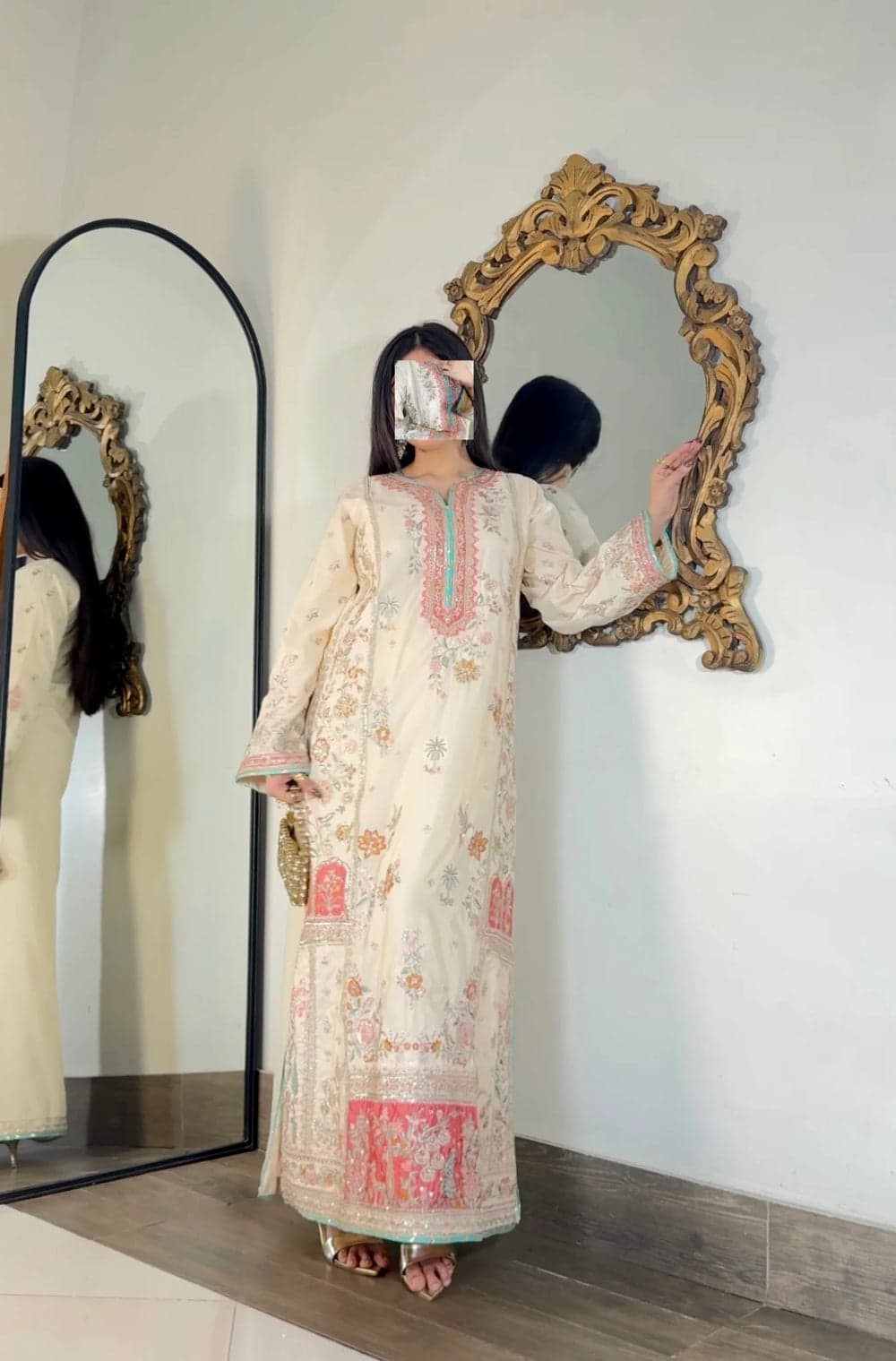 White — Ethnic kaftan set