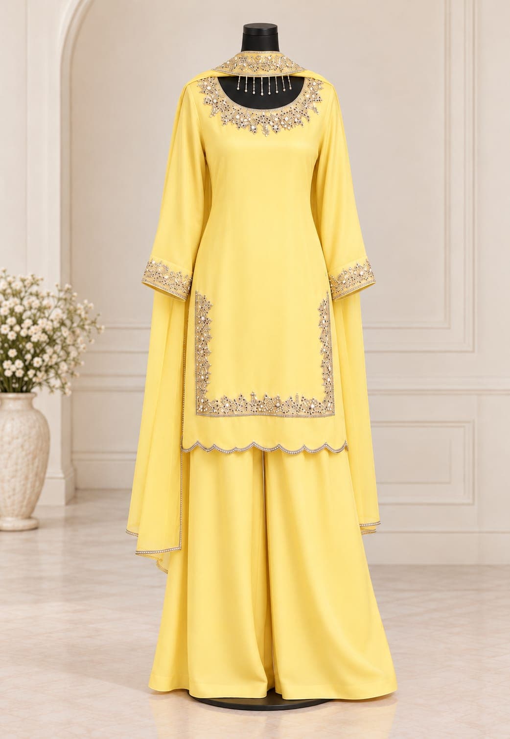 Pastel Yellow — Buttersilk palazzo suit