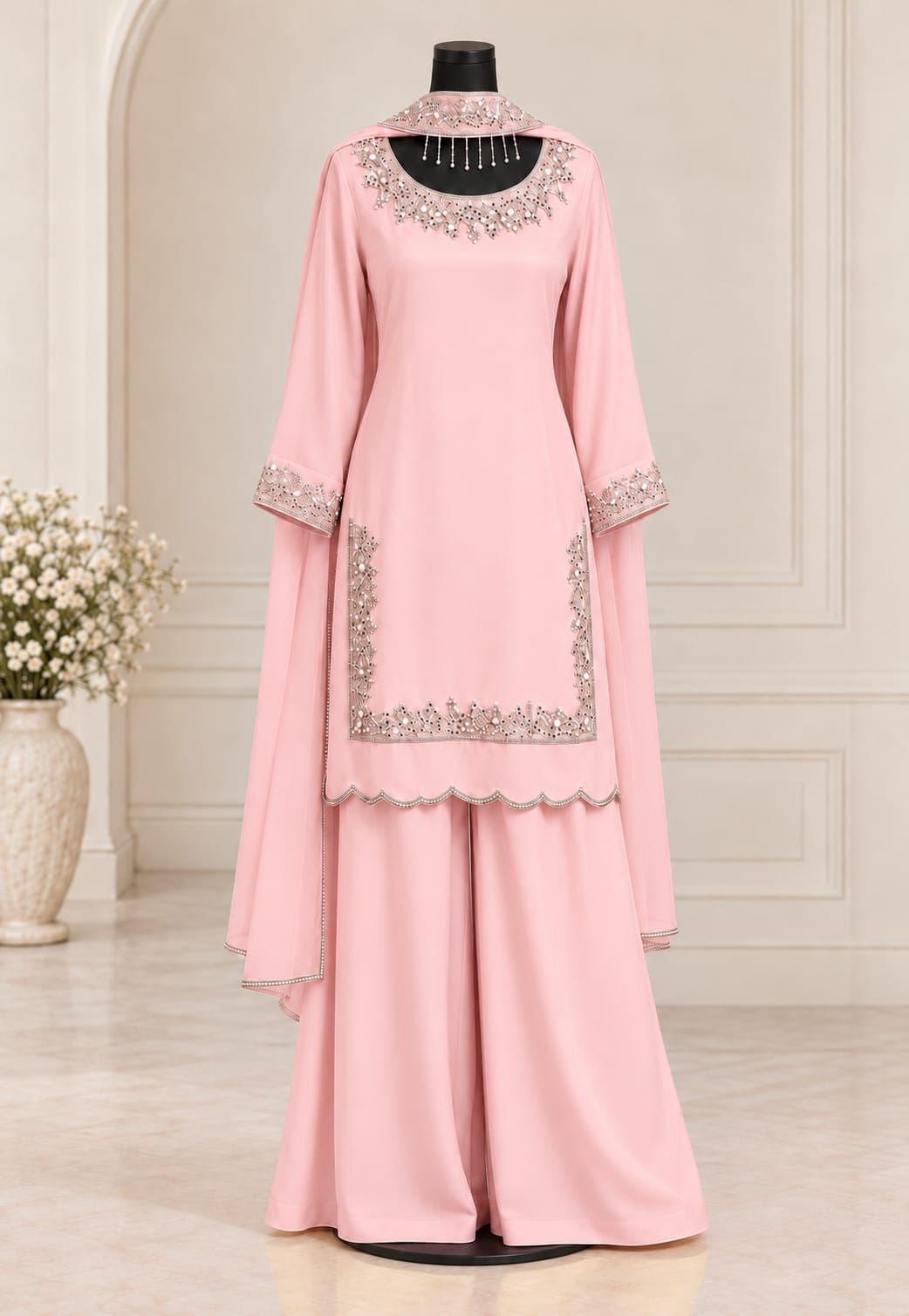 Pink — Buttersilk palazzo suit